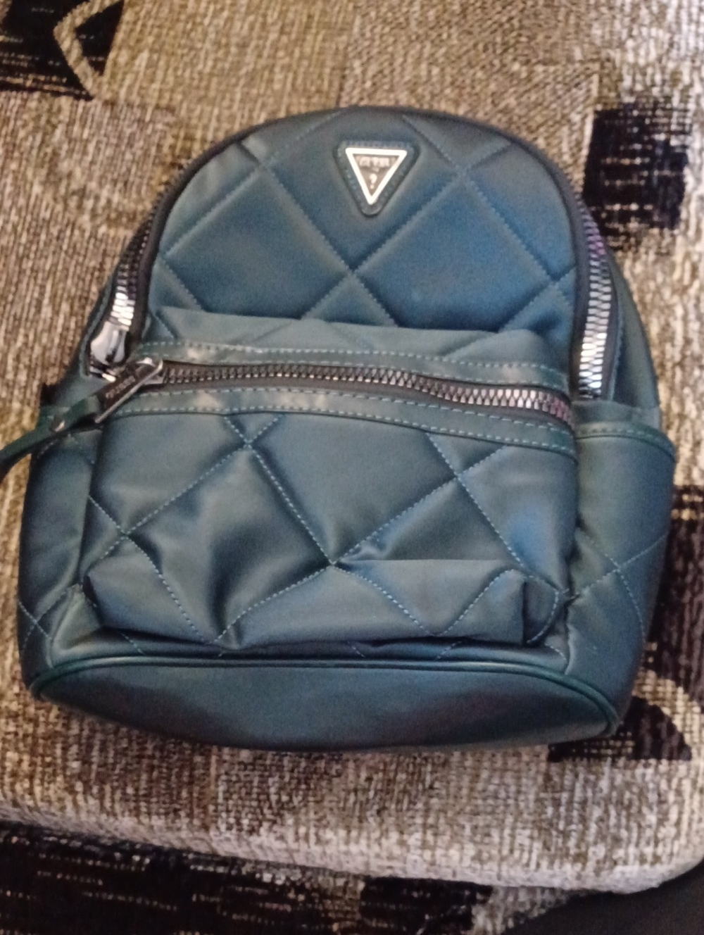 4/$60 Guess Green Quilted Mini Backpack